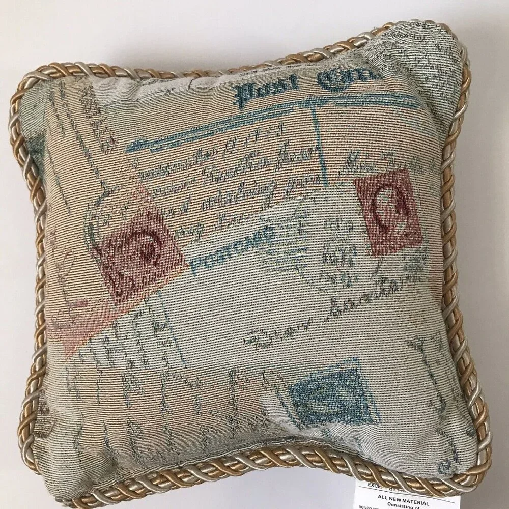 Christmas jacquard Santa throw holiday pillow All Christmas‎ Joys Be Thine 12x12